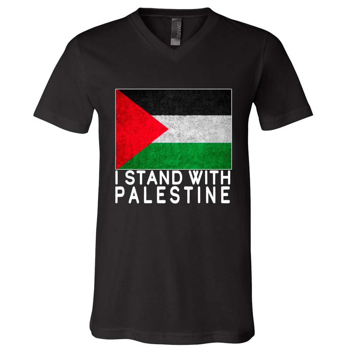 I Stand With Palestine Supporters Free Gaza Jerusalem Mosque V-Neck T-Shirt