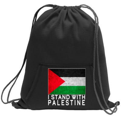 I Stand With Palestine Supporters Free Gaza Jerusalem Mosque Sweatshirt Cinch Pack Bag