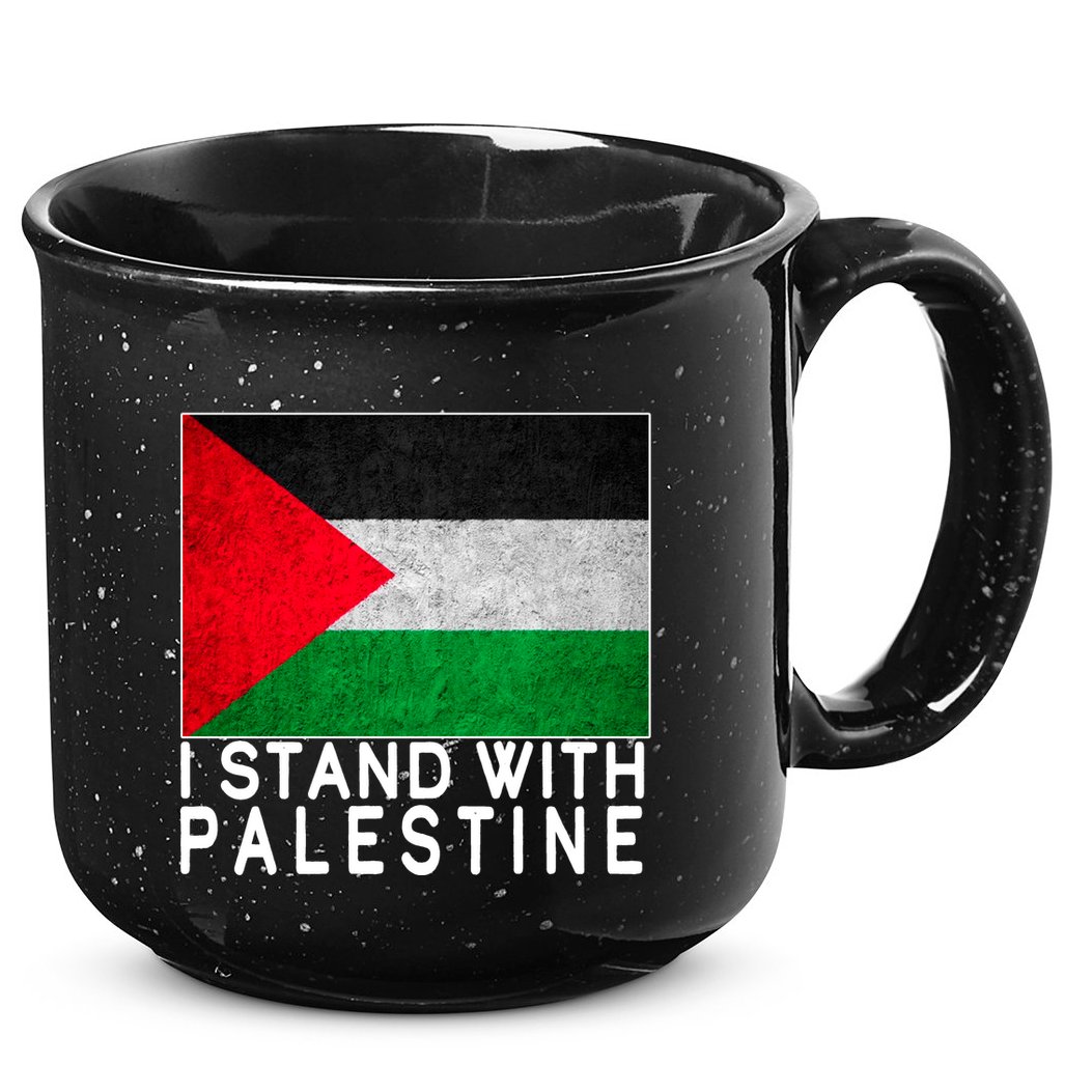 I Stand With Palestine Supporters Free Gaza Jerusalem Mosque 15oz Campfire Ceramic Mug