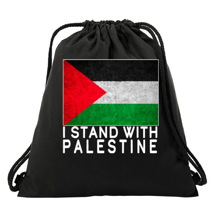 I Stand With Palestine Supporters Free Gaza Jerusalem Mosque Drawstring Bag