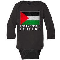 I Stand With Palestine Supporters Free Gaza Jerusalem Mosque Baby Long Sleeve Bodysuit