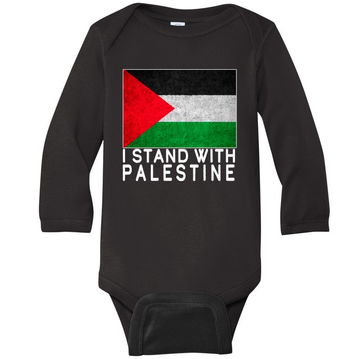 I Stand With Palestine Supporters Free Gaza Jerusalem Mosque Baby Long Sleeve Bodysuit