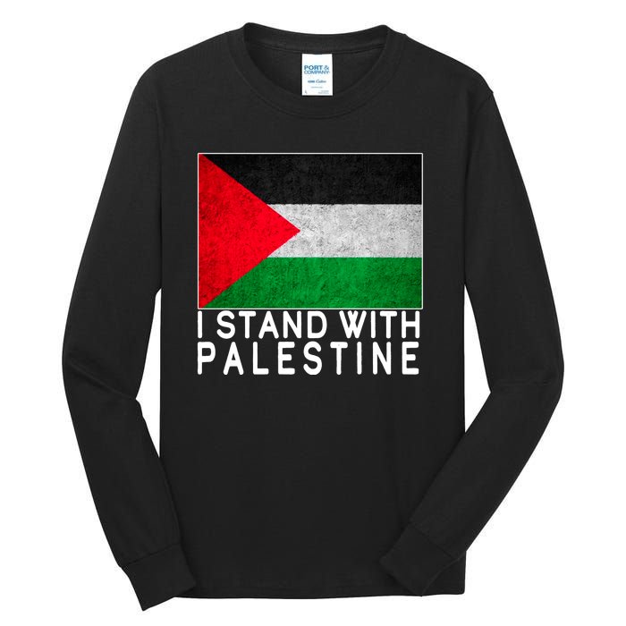 I Stand With Palestine Supporters Free Gaza Jerusalem Mosque Tall Long Sleeve T-Shirt