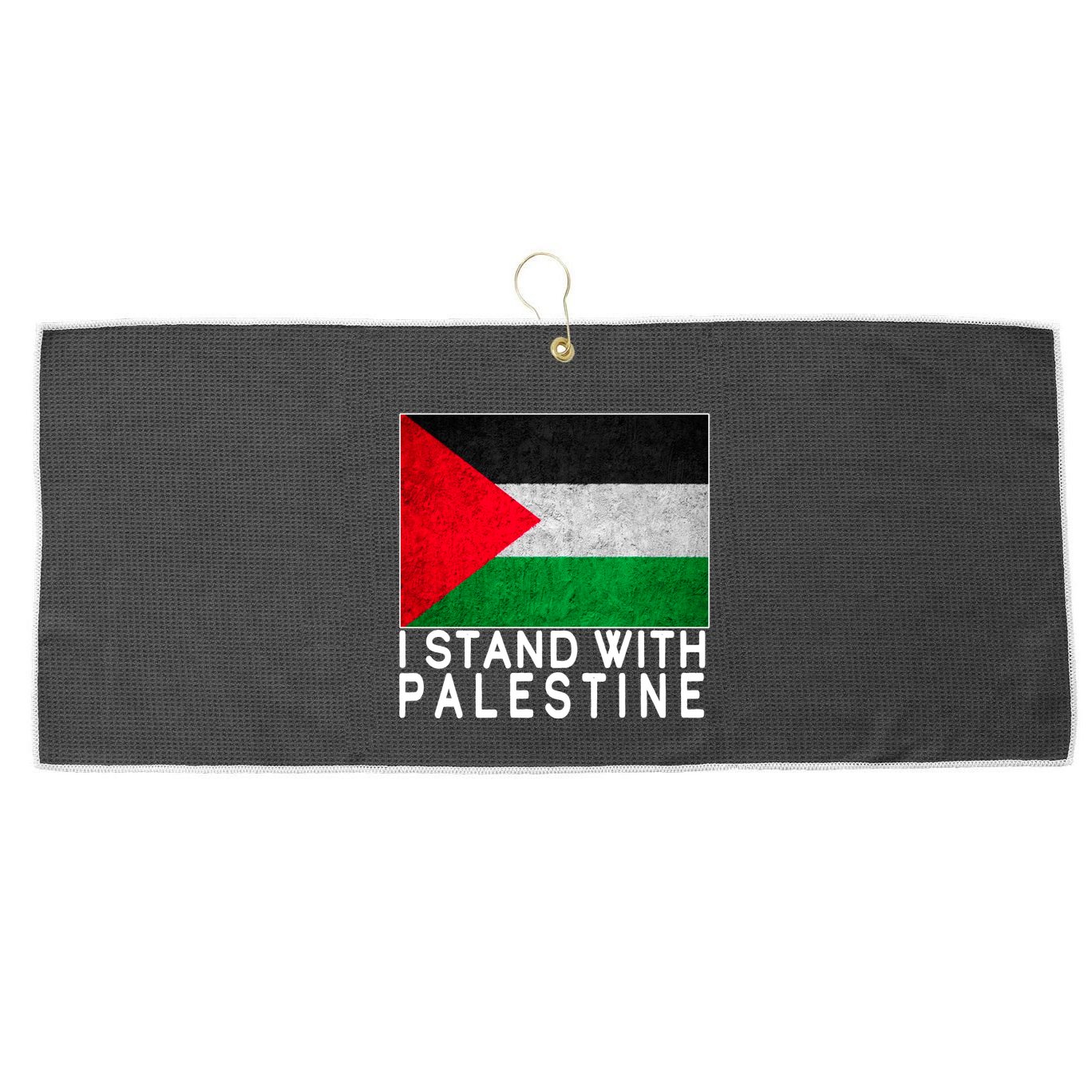 I Stand With Palestine Supporters Free Gaza Jerusalem Mosque Large Microfiber Waffle Golf Towel