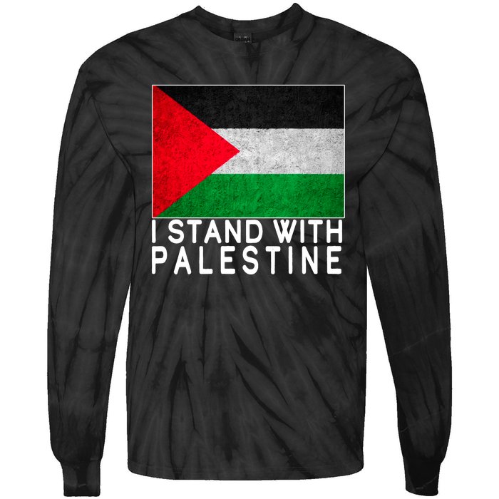 I Stand With Palestine Supporters Free Gaza Jerusalem Mosque Tie-Dye Long Sleeve Shirt