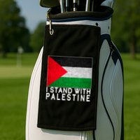 I Stand With Palestine Supporters Free Gaza Jerusalem Mosque Golf Towel