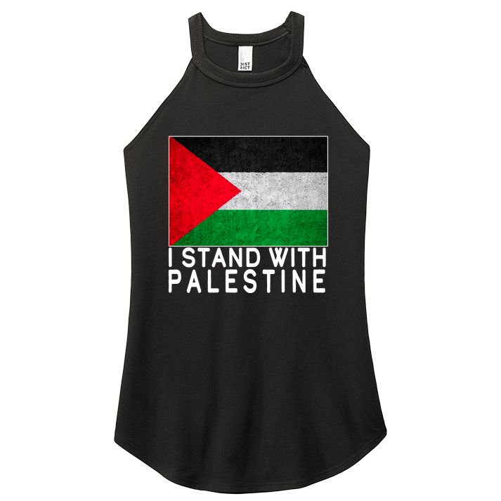 I Stand With Palestine Supporters Free Gaza Jerusalem Mosque Women's Perfect Tri Rocker Tank