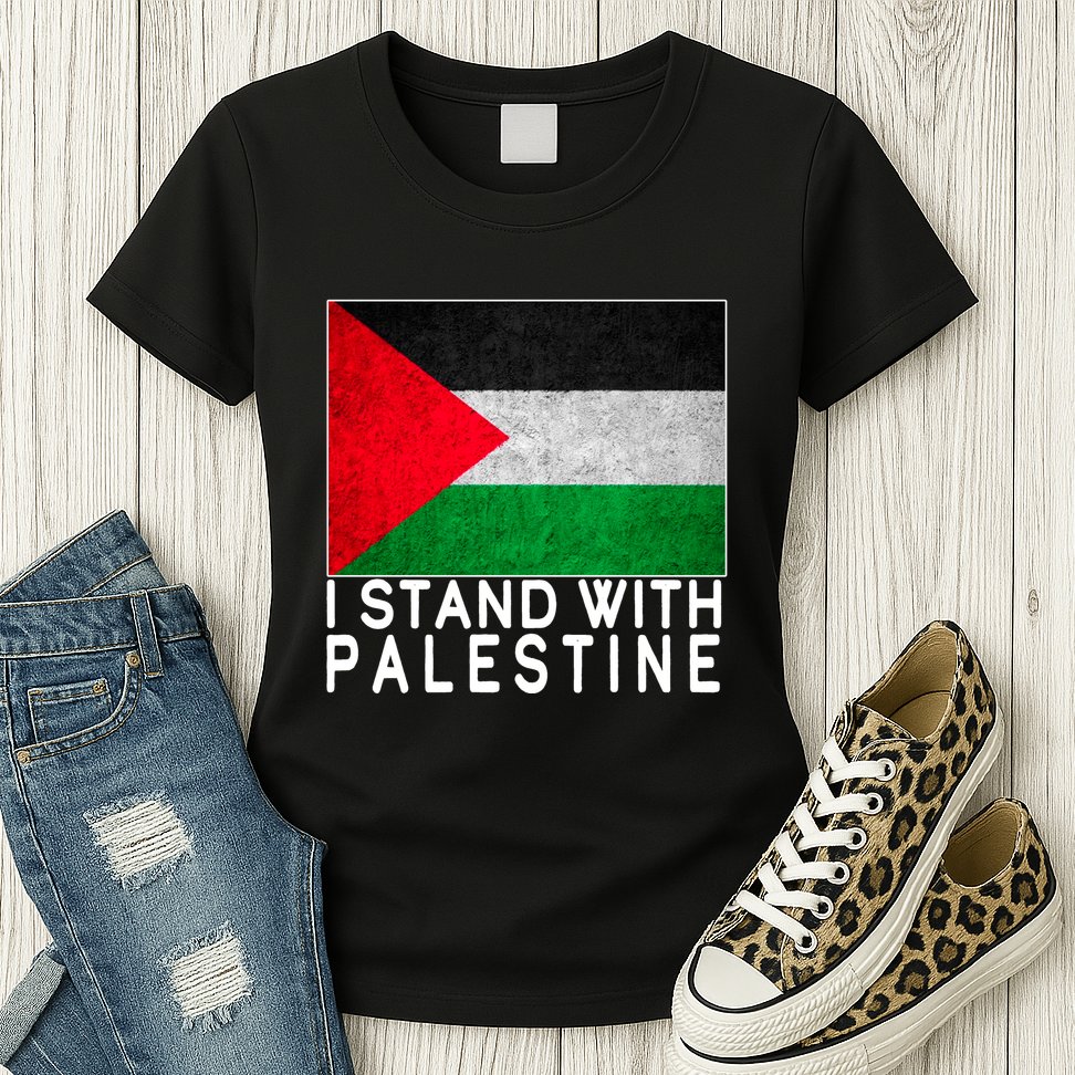 I Stand With Palestine Supporters Free Gaza Jerusalem Mosque Womens T-Shirt