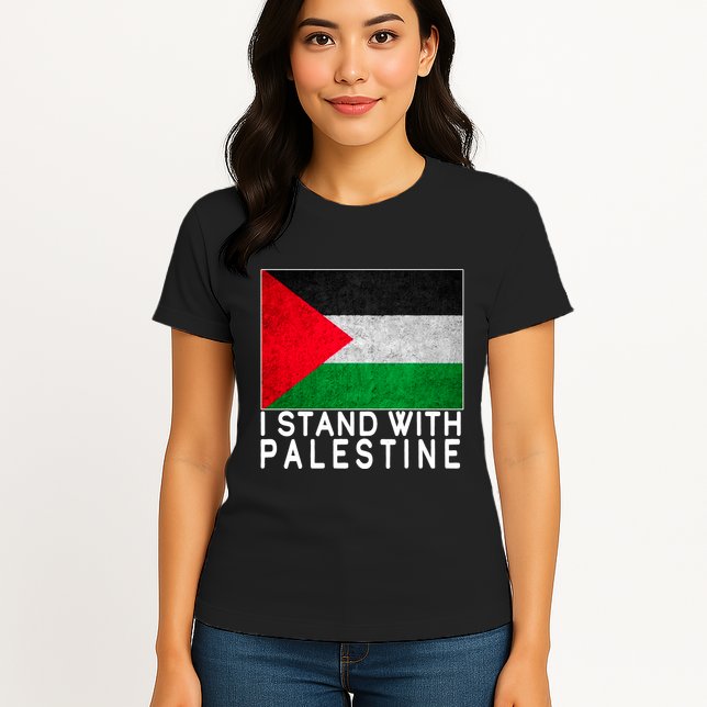 I Stand With Palestine Supporters Free Gaza Jerusalem Mosque Womens T-Shirt