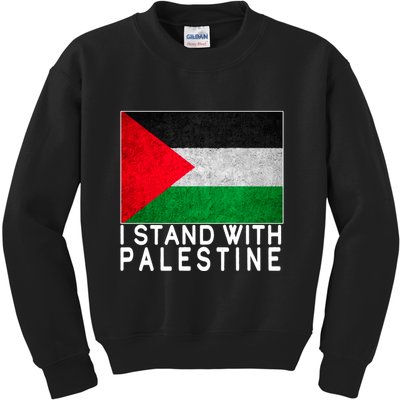 I Stand With Palestine Supporters Free Gaza Jerusalem Mosque Kids Sweatshirt