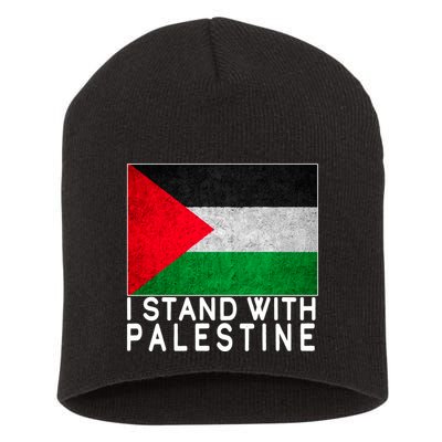 I Stand With Palestine Supporters Free Gaza Jerusalem Mosque Short Acrylic Beanie