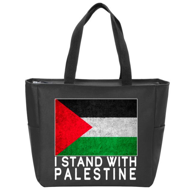 I Stand With Palestine Supporters Free Gaza Jerusalem Mosque Zip Tote Bag