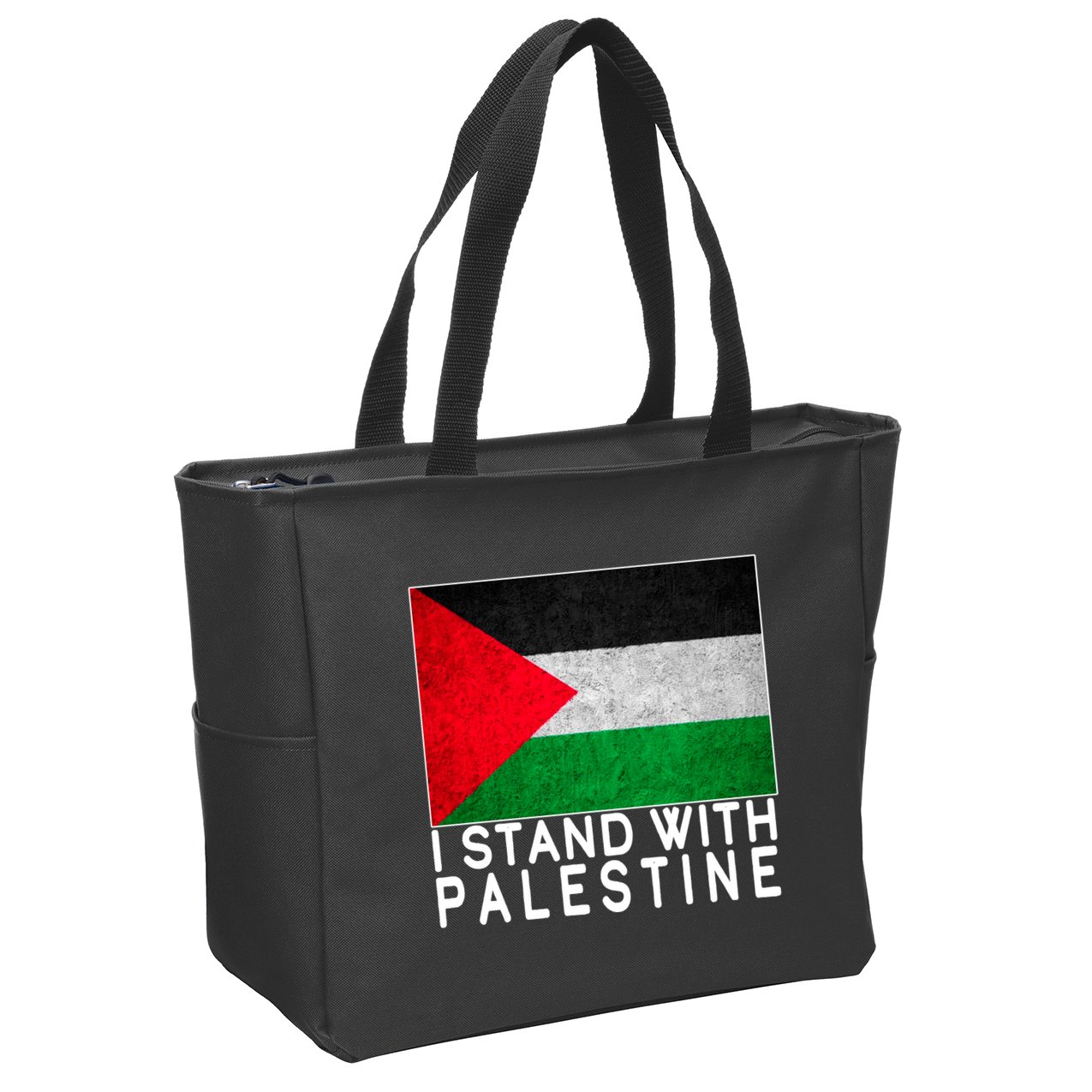 I Stand With Palestine Supporters Free Gaza Jerusalem Mosque Zip Tote Bag