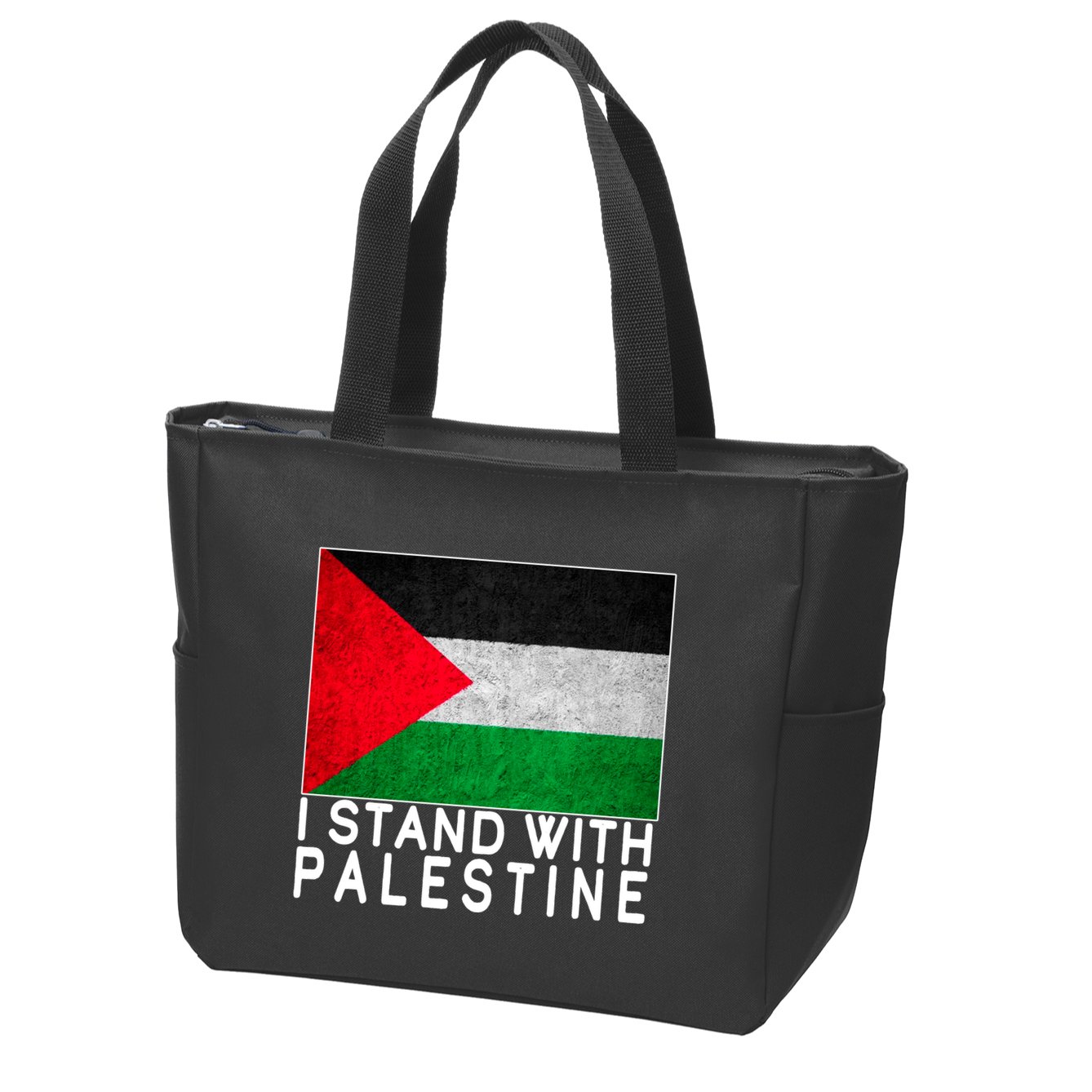 I Stand With Palestine Supporters Free Gaza Jerusalem Mosque Zip Tote Bag