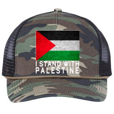 I Stand With Palestine Supporters Free Gaza Jerusalem Mosque Retro Rope Trucker Hat Cap