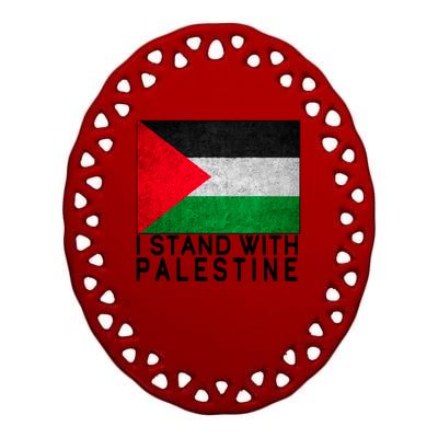 I Stand With Palestine Supporters Free Gaza Jerusalem Mosque Ceramic Oval Ornament