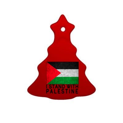 I Stand With Palestine Supporters Free Gaza Jerusalem Mosque Ceramic Tree Ornament