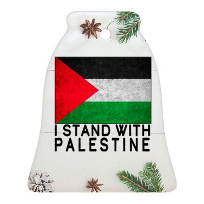 I Stand With Palestine Supporters Free Gaza Jerusalem Mosque Ceramic Bell Ornament