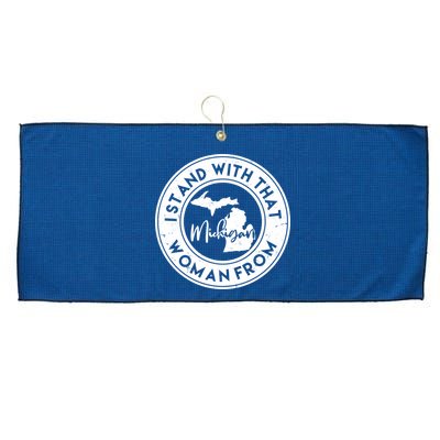 I Stand With That Woman From Michigan Large Microfiber Waffle Golf Towel