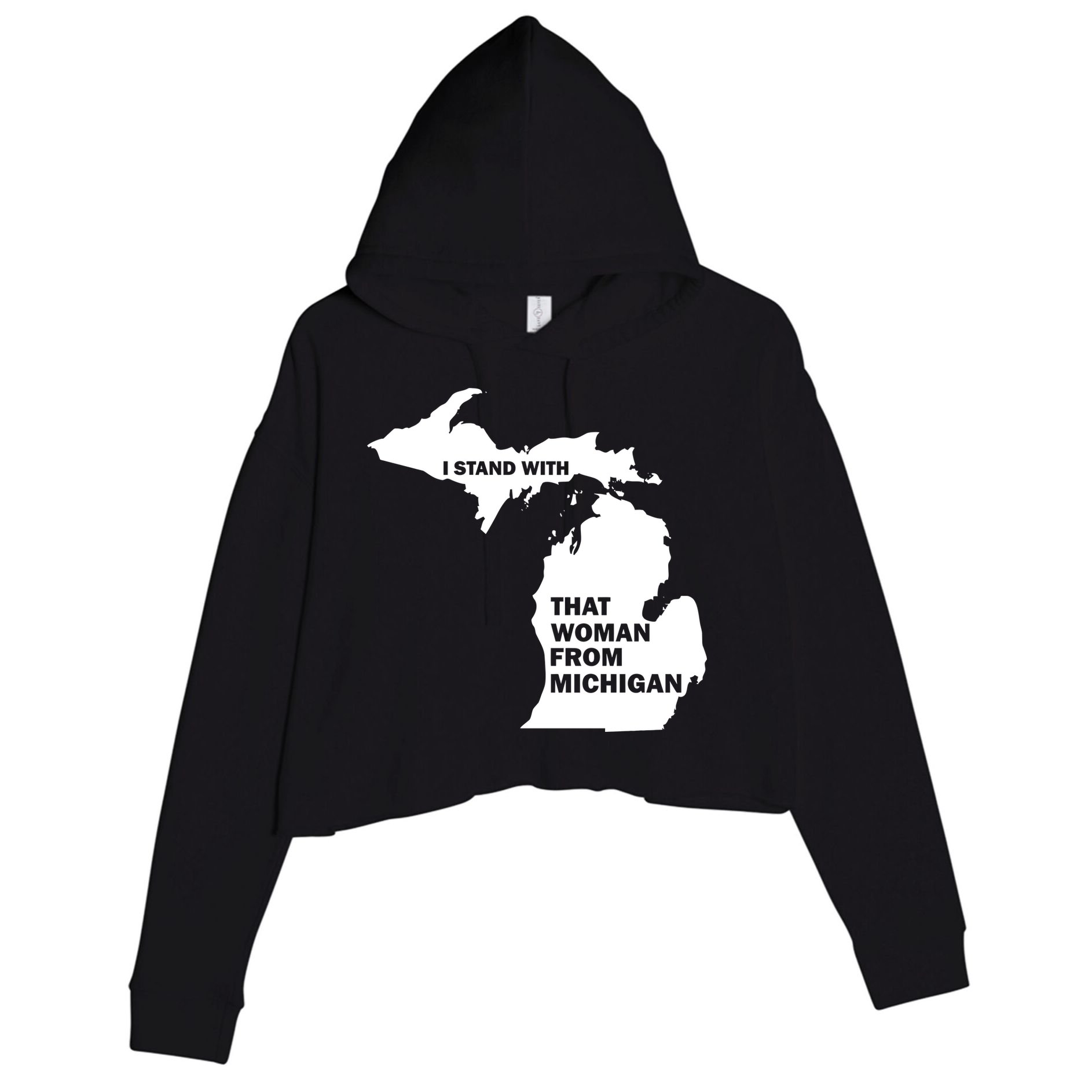 I Stand With That Woman From Michigan Social Justice Crop Fleece Hoodie