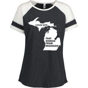 I Stand With That Woman From Michigan Social Justice Enza Ladies Jersey Colorblock Tee