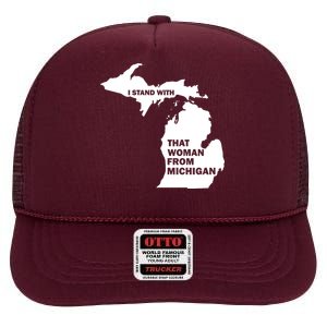 I Stand With That Woman From Michigan Social Justice High Crown Mesh Back Trucker Hat