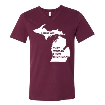 I Stand With That Woman From Michigan Social Justice V-Neck T-Shirt
