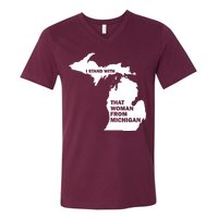 I Stand With That Woman From Michigan Social Justice V-Neck T-Shirt