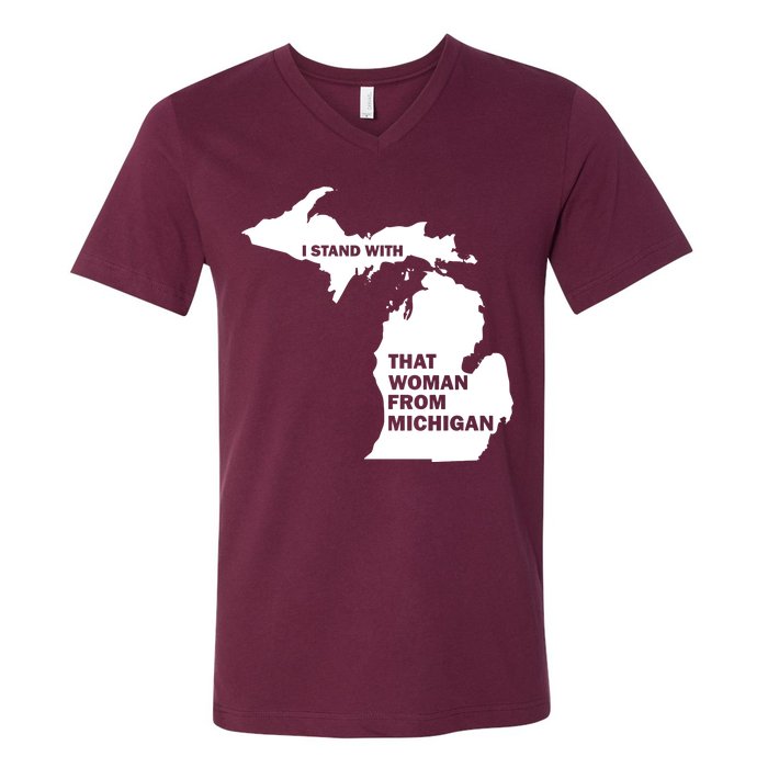 I Stand With That Woman From Michigan Social Justice V-Neck T-Shirt