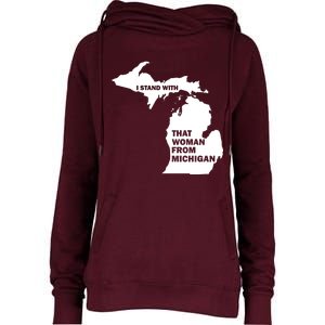 I Stand With That Woman From Michigan Social Justice Womens Funnel Neck Pullover Hood