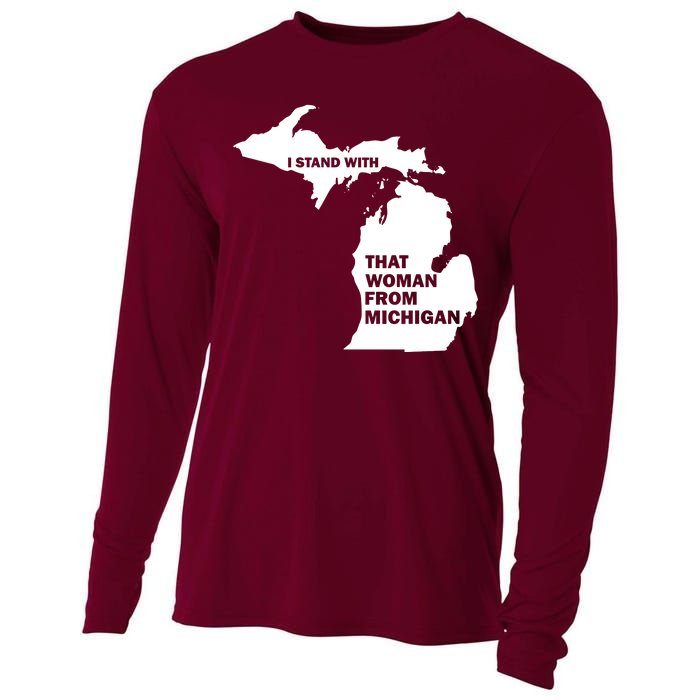 I Stand With That Woman From Michigan Social Justice Cooling Performance Long Sleeve Crew