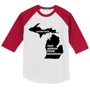 I Stand With That Woman From Michigan Social Justice Kids Colorblock Raglan Jersey