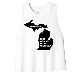 I Stand With That Woman From Michigan Social Justice Women's Racerback Cropped Tank