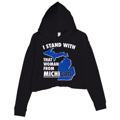 I Stand With That Woman From Michigan Support Crop Fleece Hoodie