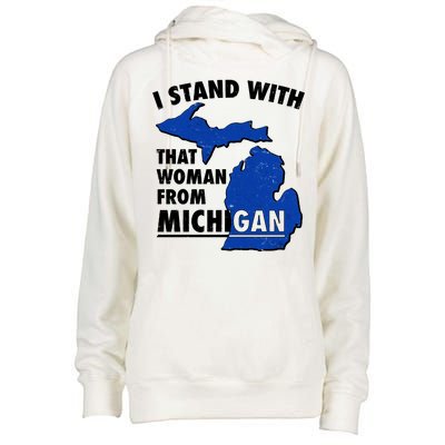 I Stand With That Woman From Michigan Support Womens Funnel Neck Pullover Hood