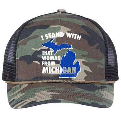 I Stand With That Woman From Michigan Support Retro Rope Trucker Hat Cap