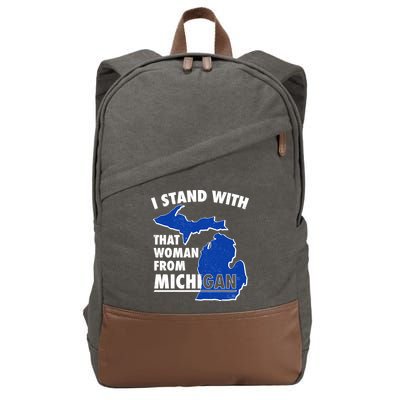 I Stand With That Woman From Michigan Support Cotton Canvas Backpack