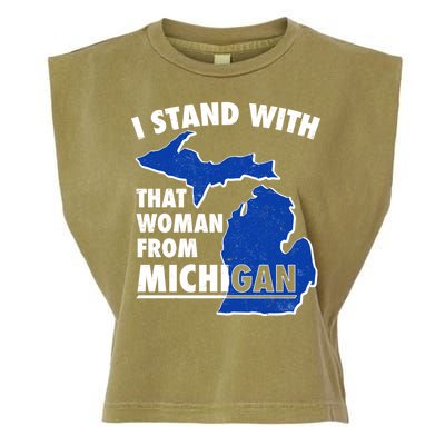 I Stand With That Woman From Michigan Support Garment-Dyed Women's Muscle Tee