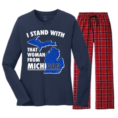 I Stand With That Woman From Michigan Support Women's Long Sleeve Flannel Pajama Set 