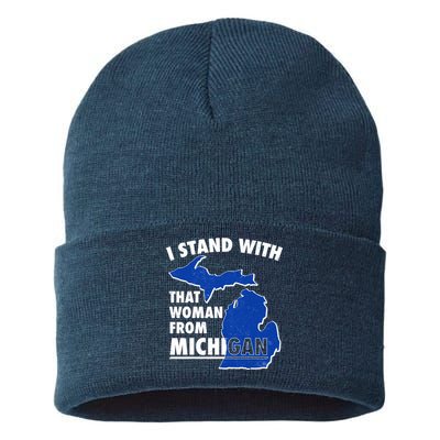 I Stand With That Woman From Michigan Support Sustainable Knit Beanie