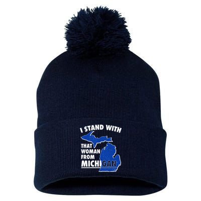 I Stand With That Woman From Michigan Support Pom Pom 12in Knit Beanie