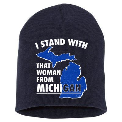 I Stand With That Woman From Michigan Support Short Acrylic Beanie