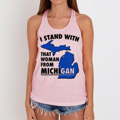 I Stand With That Woman From Michigan Support Women's Knotted Racerback Tank