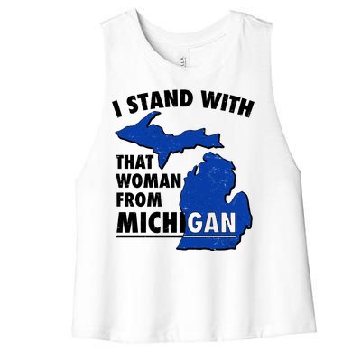 I Stand With That Woman From Michigan Support Women's Racerback Cropped Tank