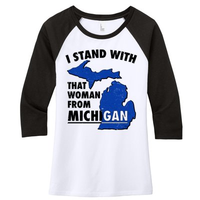 I Stand With That Woman From Michigan Support Women's Tri-Blend 3/4-Sleeve Raglan Shirt