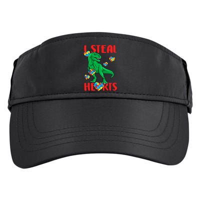 I Steal Hearts Autism Awareness Dinosaur Adult Drive Performance Visor