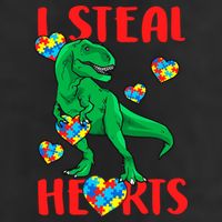 I Steal Hearts Autism Awareness Dinosaur Trucker Hat