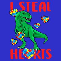 I Steal Hearts Autism Awareness Dinosaur Baby Bodysuit