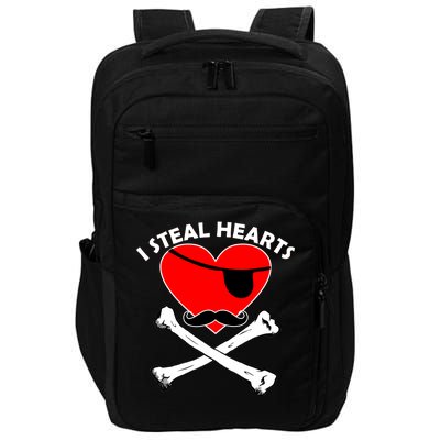 I Steal Hearts Pirate Crossbones Mustache Valentine's Day Design Impact Tech Backpack