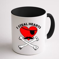 I Steal Hearts Pirate Crossbones Mustache Valentine's Day Design Mug